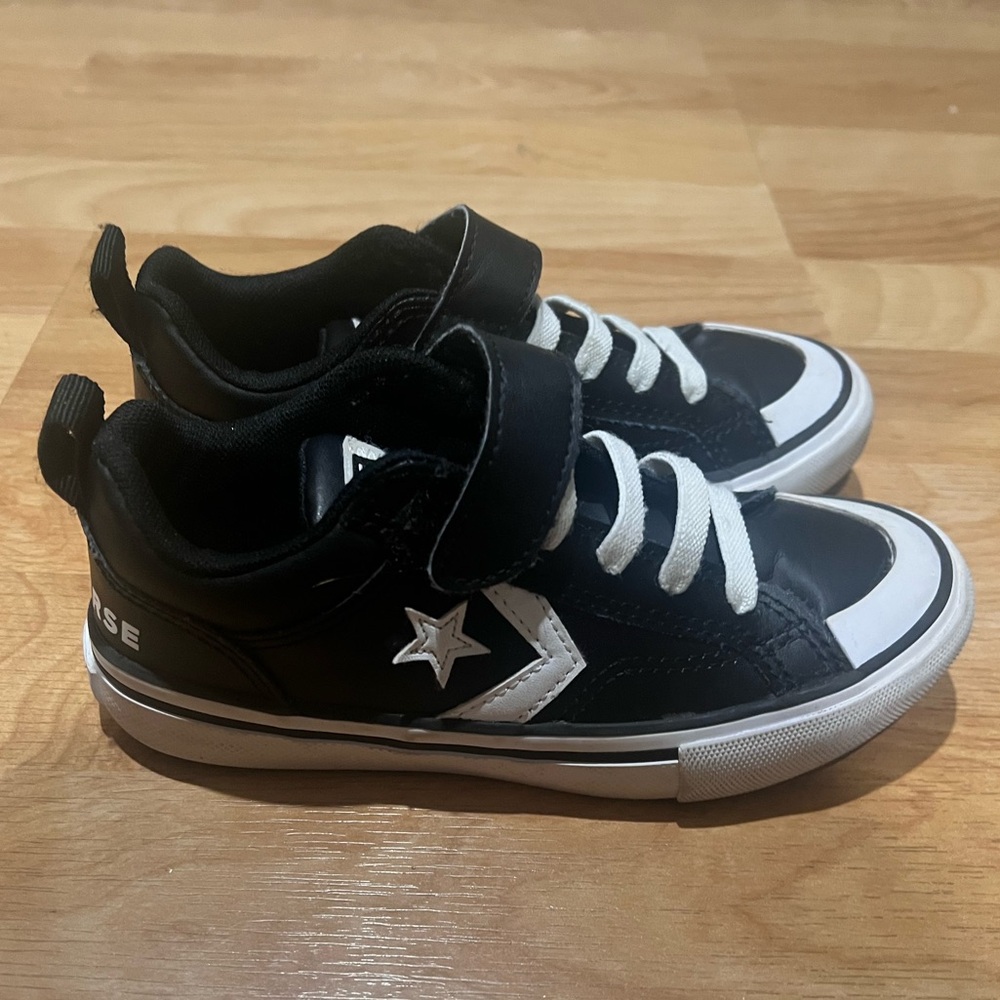 Kids Black and White Converse Sneakers